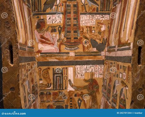 Egyptian Sarcophagus Hieroglyphs Close Up Detail Editorial Stock Image - Image of dead, murals ...