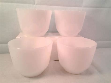 Vintage Federal Milk Glass Custard Cups/Ramekins - Heat Proof USA Lot of 4 | Glass, Milk glass ...