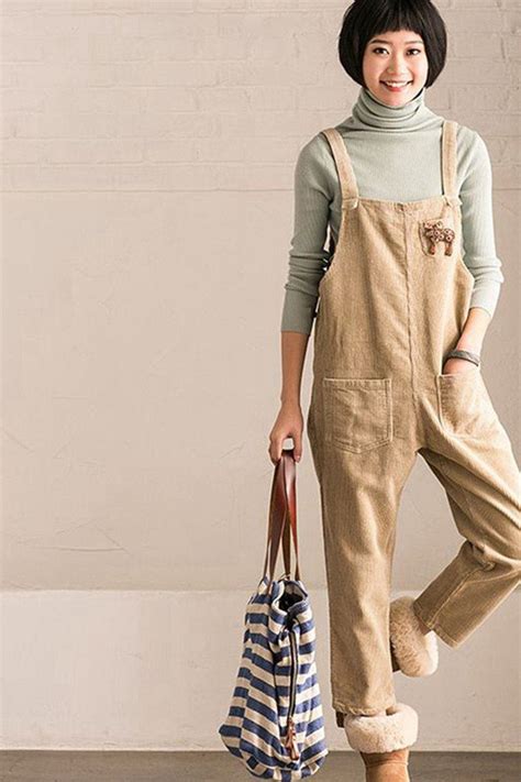 Light Corduroy Overalls Women Jumpsuit– FantasyLinen