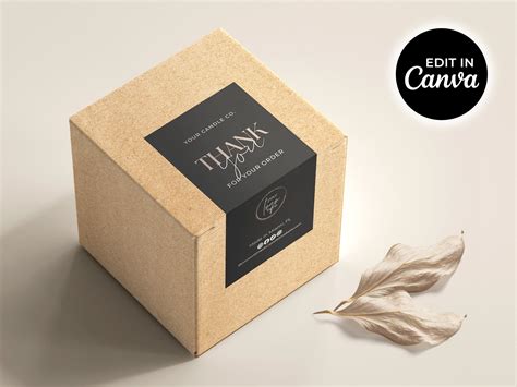 Box Label Template Canva Custom Box Seal Label Design - Etsy UK