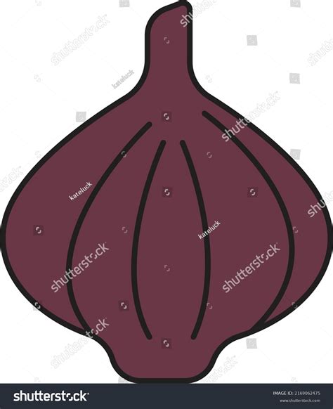 Garlic Flat Vector Illustration Line Outline Stock Vector (Royalty Free ...