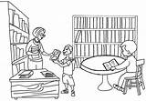 Library Activities Coloring Page sketch template