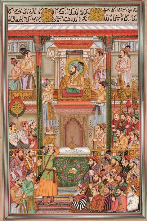 Mixed Indian Painting Vintage Art Mughal Painting Arthubindia Mughal Miniature Painting Of ...