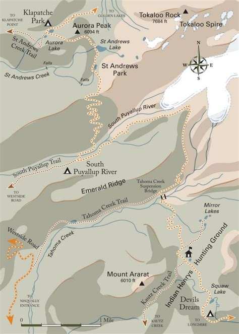 Wonderland Trail Maps by Mike Schley at Coroflot.com Wonderland Trail, Park River, South River ...