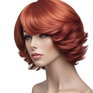 Women S Mannequin Head With A Red Hair On Transparent Background ...
