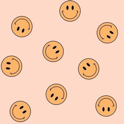 Muted Smiley Fabric, Wallpaper and Home Decor | Spoonflower
