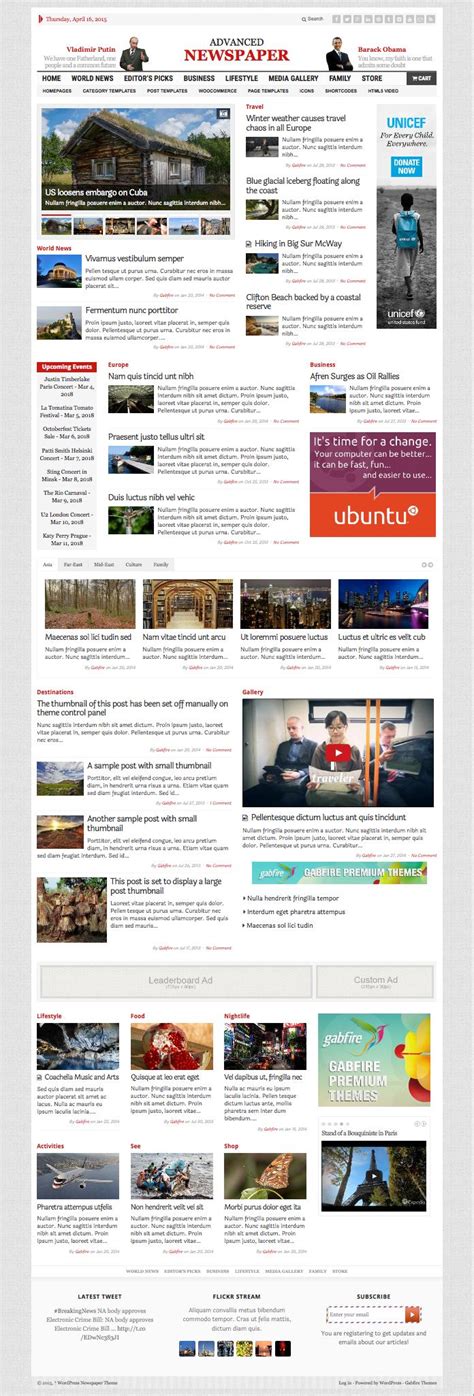 Advanced Newspaper WordPress Theme for e-Newspaper Sites