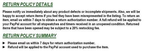 Return Policy Templates - Word Excel Samples