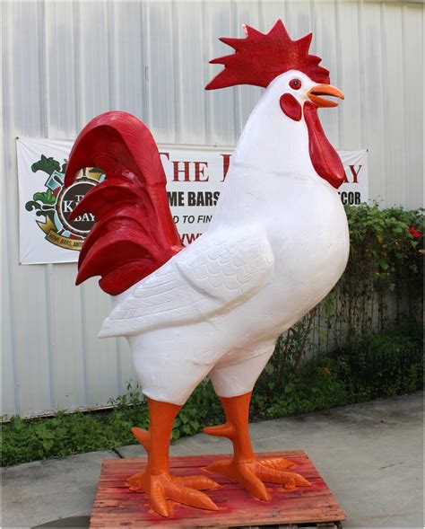 Giant Rooster / Chicken Statue Red or Custom Painted for Restaurant ...