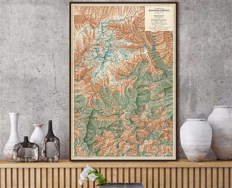 Map of Sikkim and Himalayas Comprehensive Topographical Map | Etsy