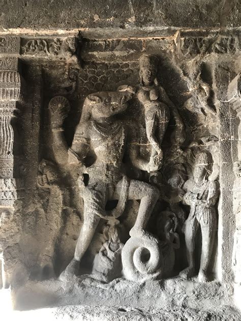 A sculpture in Ellora caves, Maharashtra : r/IncredibleIndia