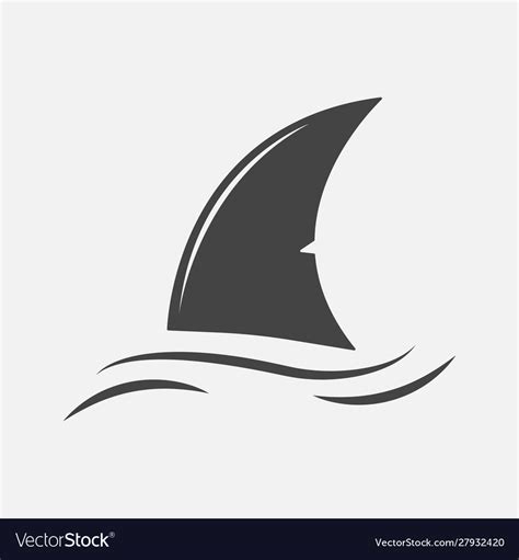 Shark fin icon fin in waterlayers grouped Vector Image