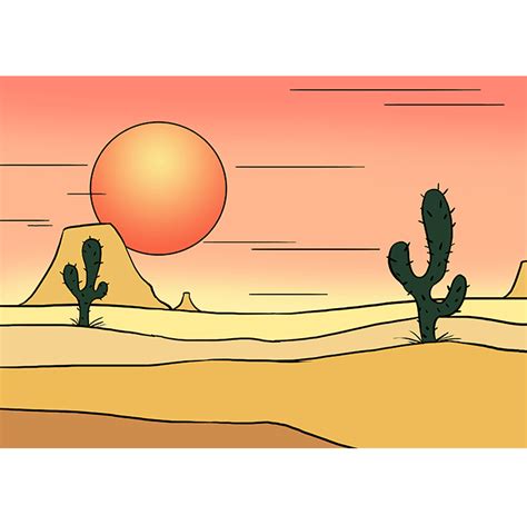 How To Draw Desert Landscape - Nerveaside16