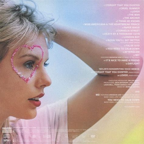 Lover - Album (Standard Edition) (Back Cover) | Released: August 23, 2019 | Taylor swift music ...