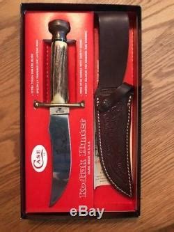 Vintage Case XX SS Kodiak Stag Bowie Hunting Knife WithSheath/Original Box