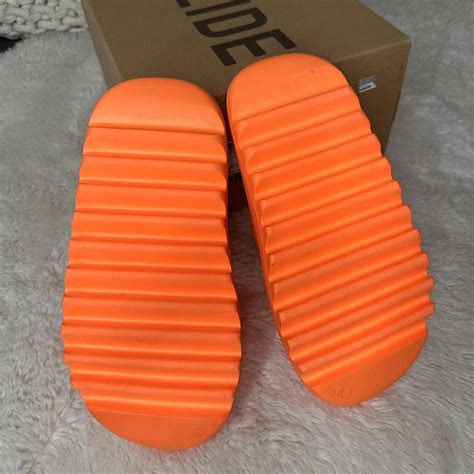 Yeezy Women's Orange Slides | Depop