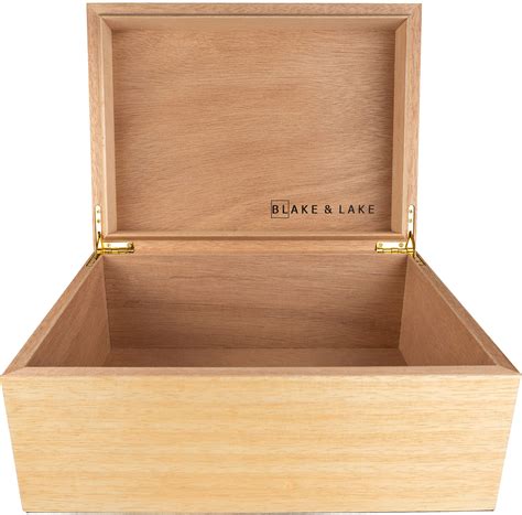 Buy Wooden Keepsake Box with Lid - Blonde Catchall Wood Storage Box ...