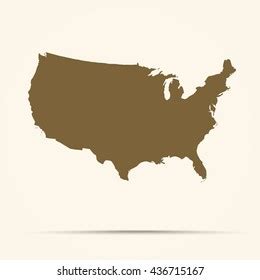Ilustrasi Stok Brown United States Map Illustration 436715167 | Shutterstock