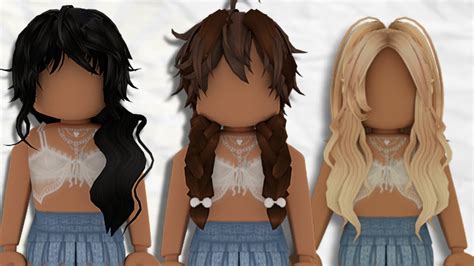 25 roblox hair combos (blonde, brown, black, white and red) || itslxse ♡ - YouTube