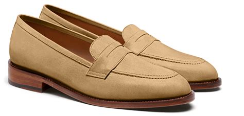 Penny Loafers in beige & brown suede & leather