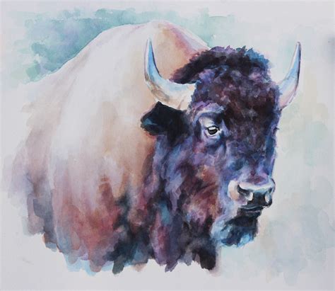 watercolor painting rustic buffalo art colleendeiss26@gmail.com ...