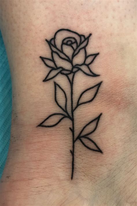 Simple Rose outline | By Elyria Black | Done at Old Soul Tattoo Club | Jul 3rd 2019 | 1069679 ...