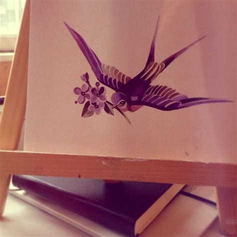 #swallow #lilac #watercolor Swallow Tattoo, Birds Tattoo, Ink Tattoo, Swallow Bird, Dream ...