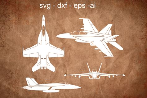 F-18 Super Hornet 4 Images SVG Dxf Png AI File Clip Art Graphic Illustration Printing - Etsy