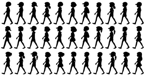 Silhouette of children walking 301125 Vector Art at Vecteezy