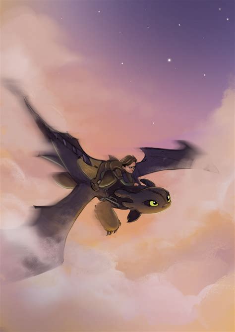 ArtStation - Toothless and Hiccup fanart