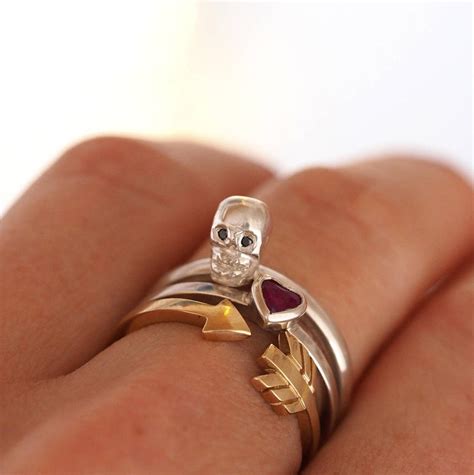 Skull Ring Diamond Skull Ring Silver Skull Ring Gold Skull - Etsy