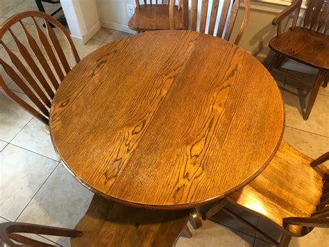 round oak dining table set | eBay
