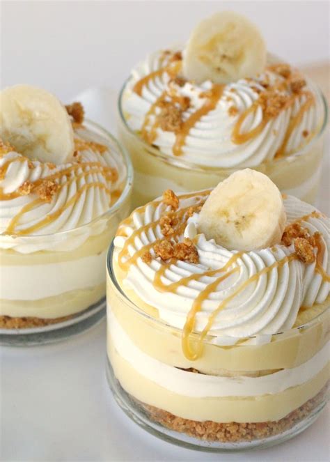 Banana Caramel Cream Dessert | Banana dessert recipes, Mini dessert cups, Banana dessert