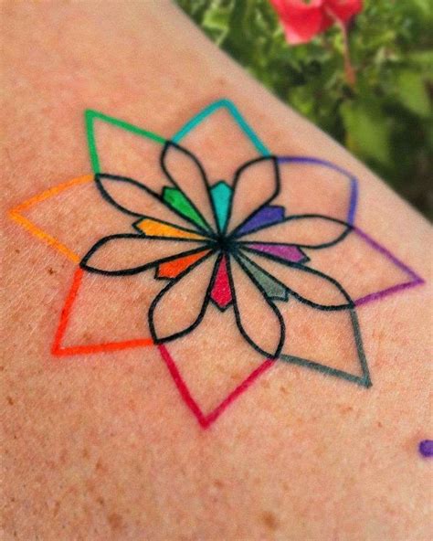 Rainbow Mandala Tattoo by @shiratwig - Tattoogrid.net