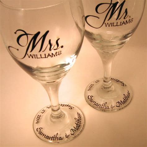 Wedding Wine Glasses / Mr & Mrs / personalized by svcalligraphy, $40.00 | Wedding wine glasses ...