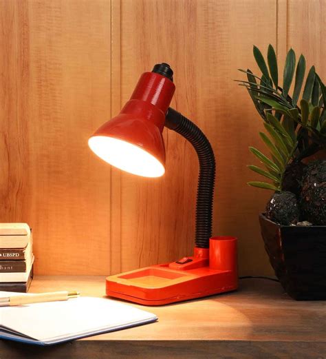 Buy Red Metal Shade Study Lamp With Red Base at 40% OFF by BrightDaisy | Pepperfry