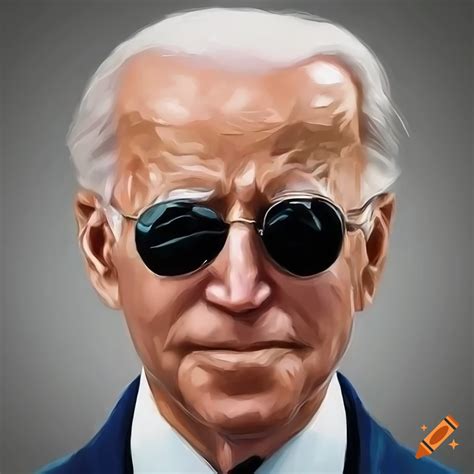 Hyperrealistic portrait of joe biden in aviator sunglasses on Craiyon