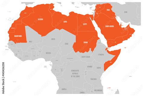 Arab World States Political Map Stock Vector Royalty Free | Sexiz Pix