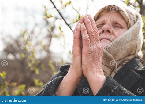 Grandmother Pray for Faith Spirituality and Religion. Asking God for Good Luck, Success ...