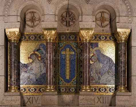 Mosaics in Sacre-Coeur Basilica in Paris, France Editorial Stock Photo - Image of donator ...