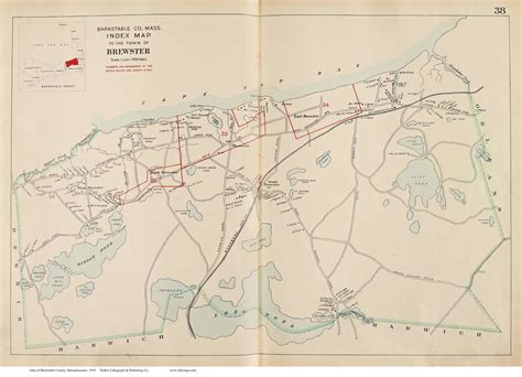 Town of Brewster, Massachusetts 1910 Old Town Map Reprint - Barnstable ...