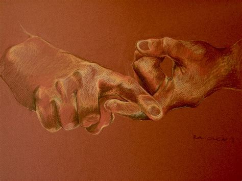sign language : friend | colored pencil on charcoal paper | Flickr