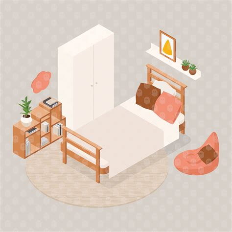Archade | Axonometric Young Bedroom Furniture Vector Drawings