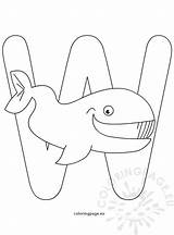 Alphabet coloring Page  Letter W Coloring sketch template