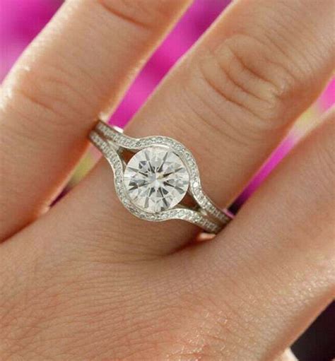 2.45 Ct Round Lab Grown Diamond Engagement Wedding Ring | Etsy