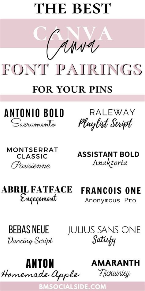 15 best Canva font pairings for Pinterest | Bmsocialside | Lettering tutorial, Font pairing ...