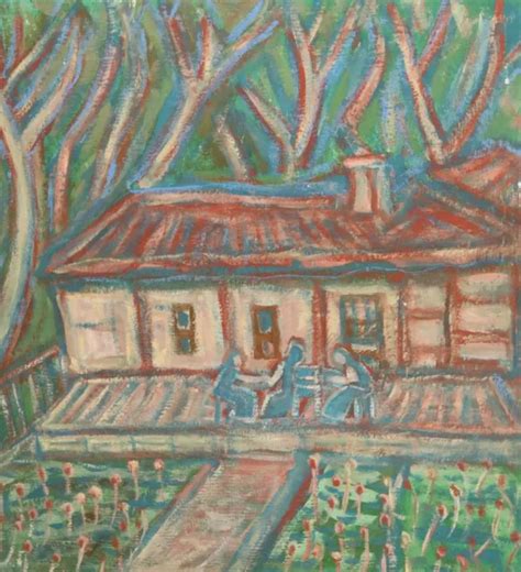 VINTAGE EXPRESSIONIST OIL painting house landscape $242.06 - PicClick