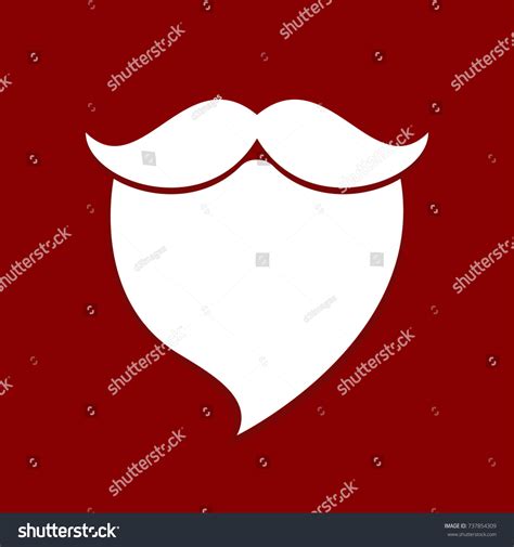 Santa Beard Mustache White Red Background Stock Vector (Royalty Free ...