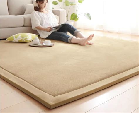 2017 Simple Japanese tatami mats coral fleece velvet bedroom carpet ...