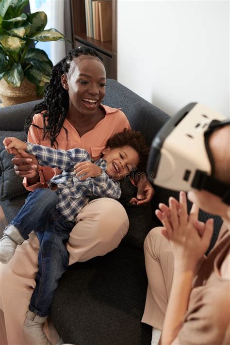 Family Playing VR Game stock photo. Image of female - 239119806